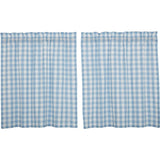 Dusk Buffalo Blue Check Tier Curtains-Lange General Store