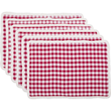 Emmie Red and White Check Placemats Set of 6-Lange General Store