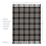 Exton Black Tan Plaid Throw-Lange General Store