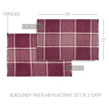 Exton Burgundy Plaid Placemat Set of 2-Lange General Store