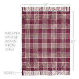 Exton Burgundy Tan Plaid Throw-Lange General Store