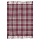 Exton Burgundy Tan Plaid Throw-Lange General Store