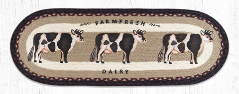 Farm Fresh Cow Braided Table Runner-Lange General Store