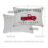 Farm Fresh Red Truck Christmas Pillow-Lange General Store