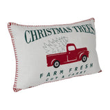 Farm Fresh Red Truck Christmas Pillow-Lange General Store