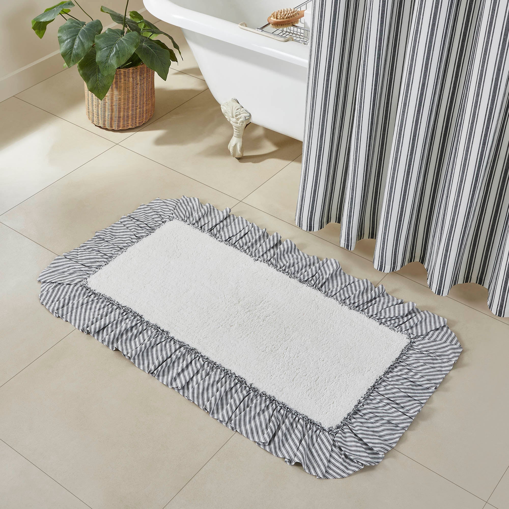 Black Check Burlap Natural Bath Mat – Lange General Store