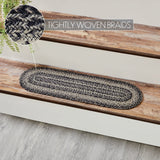 Farmstead Black Oval Stair Tread Latex Rug-Lange General Store