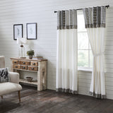 Farmstead Black Patchwork Panel Curtains-Lange General Store