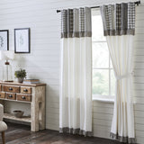 Farmstead Black Patchwork Panel Curtains-Lange General Store