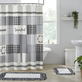 Farmstead Black Patchwork Shower Curtain-Lange General Store