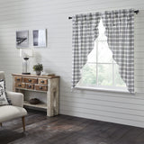 Farmstead Black Plaid Short Prairie Curtains-Lange General Store