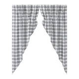 Farmstead Black Plaid Short Prairie Curtains-Lange General Store