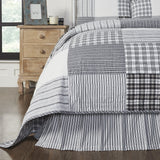 Farmstead Black Ticking Stripe Bed Skirt-Lange General Store