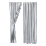 Farmstead Black Ticking Stripe Panel Curtains-Lange General Store