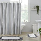 Farmstead Black Ticking Stripe Shower Curtain-Lange General Store