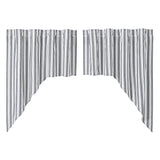 Farmstead Black Ticking Stripe Swag Curtains-Lange General Store