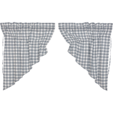 Sawyer Mill Blue Plaid Prairie Swag Curtains-Lange General Store