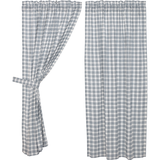 Sawyer Mill Blue Plaid Short Panel Curtains-Lange General Store