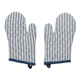 Farmstead Blue Ticking Stripe Oven Mitt Set of 2-Lange General Store