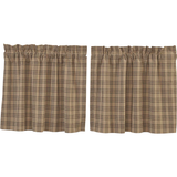 Sawyer Mill Charcoal Plaid Tier Curtains 24"-Lange General Store