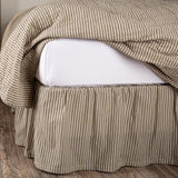 Sawyer Mill Charcoal Ticking Stripe Bed Skirt-Lange General Store