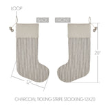 Farmstead Charcoal Ticking Stripe Stocking-Lange General Store