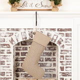 Farmstead Charcoal Ticking Stripe Stocking-Lange General Store