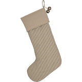 Farmstead Charcoal Ticking Stripe Stocking-Lange General Store