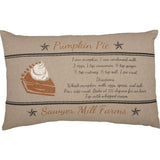 Sawyer Mill Pumpkin Pie Recipe Pillow-Lange General Store