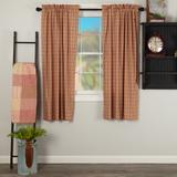 Sawyer Mill Red Plaid Short Panel Curtains-Lange General Store