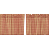 Sawyer Mill Red Plaid Tier Curtains 24"-Lange General Store