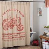 Sawyer Mill Red Tractor Shower Curtain-Lange General Store