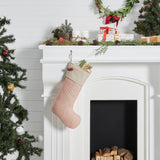 Farmstead Red and Tan Ticking Stripe Stocking-Lange General Store