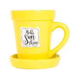 Flower Pot Mug Yellow - Hello Sunshine-Lange General Store