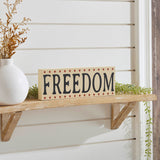 Freedom w/Red Stars on Creme Block Sign-Lange General Store