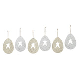 Galvanized Metal Easter Egg Prim Star Ornament Set-Lange General Store