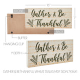 Gather & Be Thankful Wheat Stalks Sign-Lange General Store