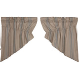 Grain Sack Blue Prairie Swag Curtains-Lange General Store