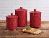 Granite Enamelware Canister Set - Red-Lange General Store