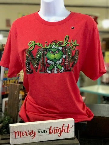 Grinchy Mom Christmas T-Shirt-Lange General Store