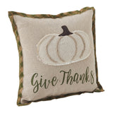 Harvest Blessings Applique Pumpkin Give Thanks Pillow-Lange General Store