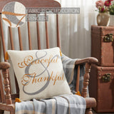 Harvest Blessings Peaceful & Thankful Woven Pillow-Lange General Store