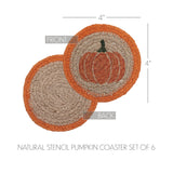 Harvest Blessings Pumpkin Braided Coasters-Lange General Store