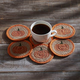 Harvest Blessings Pumpkin Braided Coasters-Lange General Store