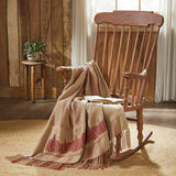 Harvest Blessings Pumpkin Patch Ticking Stripe Woven Throw-Lange General Store