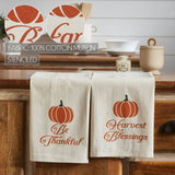 Harvest Blessings Pumpkin Tea Towel Set of 2-Lange General Store