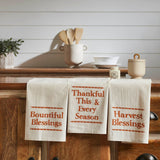 Harvest Blessings Tea Towel Set of 3-Lange General Store