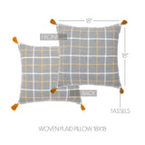 Harvest Blessings Woven Plaid Pillow 18x18-Lange General Store