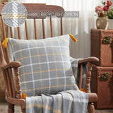 Harvest Blessings Woven Plaid Pillow 18x18-Lange General Store