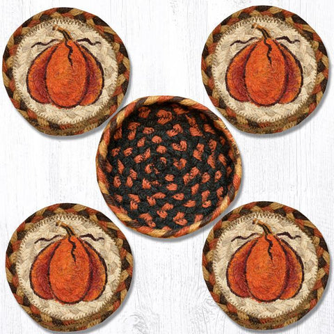 Harvest Pumpkin Braided Coaster Set-Lange General Store